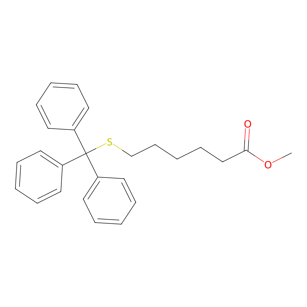 Methyl 6-[(triphenylmethyl)sulfanyl]hexanoate molecular structure, CAS 2845127-29-7