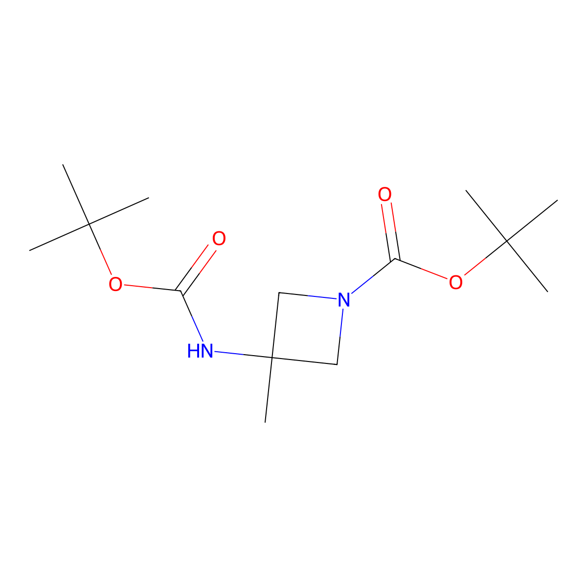 tert-Butyl 3-{[(tert-butoxy)carbonyl]amino}-3-methylazetidine-1-carboxylate molecular structure, CAS 2845127-30-0