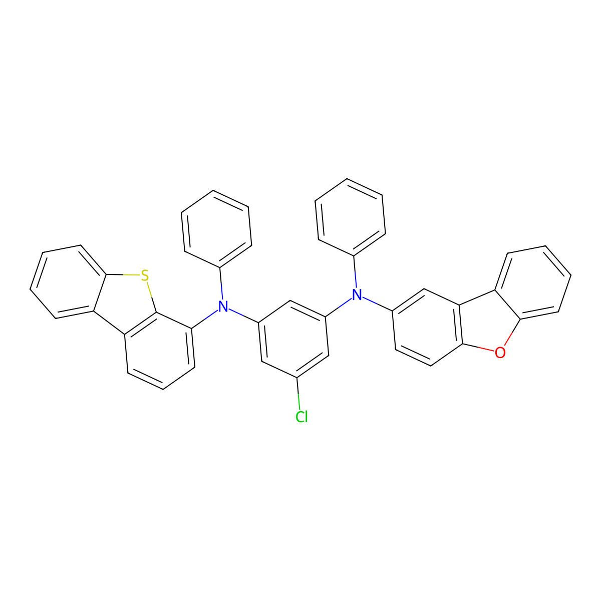 5-chloro-N1-(dibenzo[b,d]furan-2-yl)-N3-(dibenzo[b,d]thiophen-4-yl)-N1,N3-diphenylbenzene-1,3-diamine molecular structure, CAS 2845127-34-4