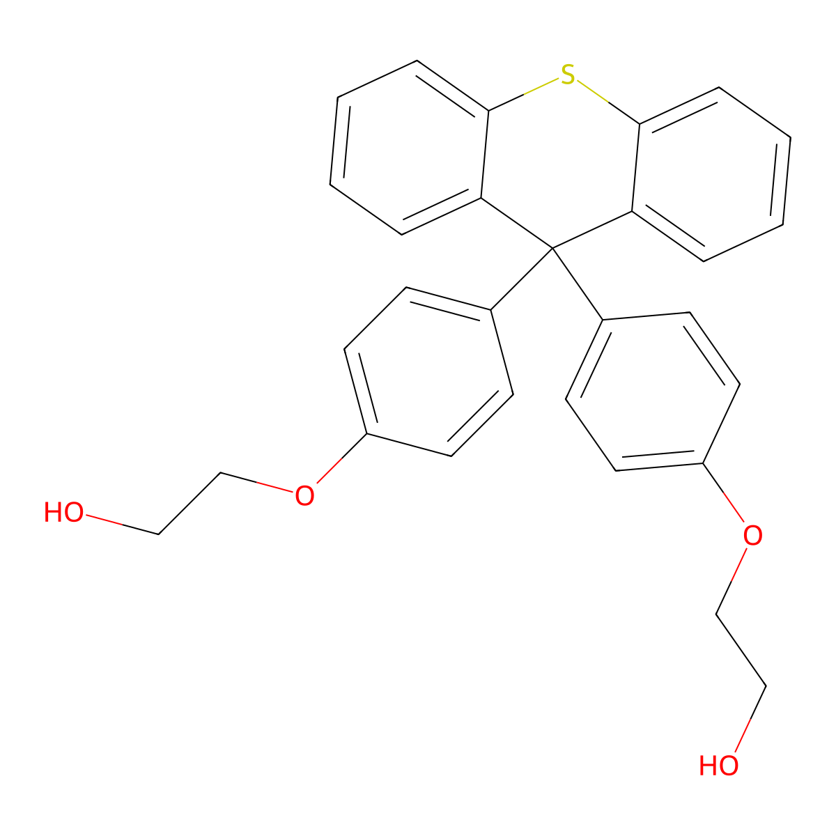 2,2'-(((9H-Thioxanthene-9,9-diyl)bis(4,1-phenylene))bis(oxy))diethanol molecular structure, CAS 2845127-35-5