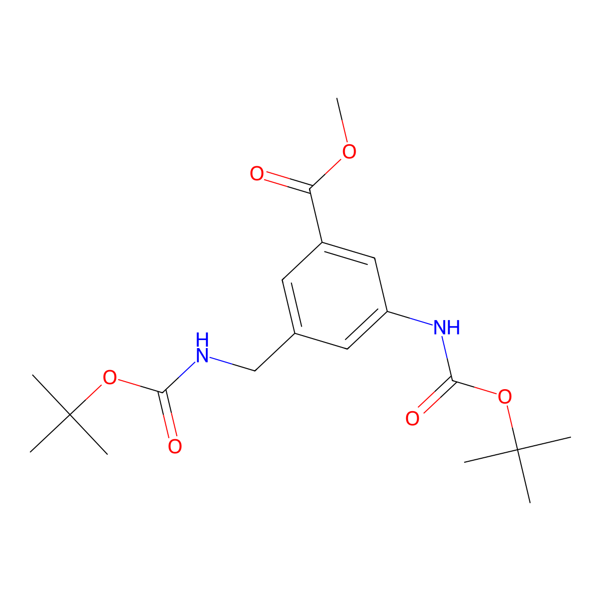 Methyl 3-(Boc-amino)-5-(Boc-aminomethyl)benzoate molecular structure, CAS 2845127-64-0