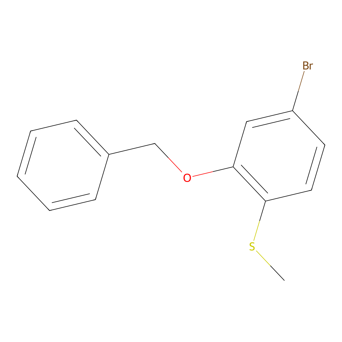 2-(Benzyloxy)-4-bromo-1-(methylsulfanyl)benzene molecular structure, CAS 2845127-67-3