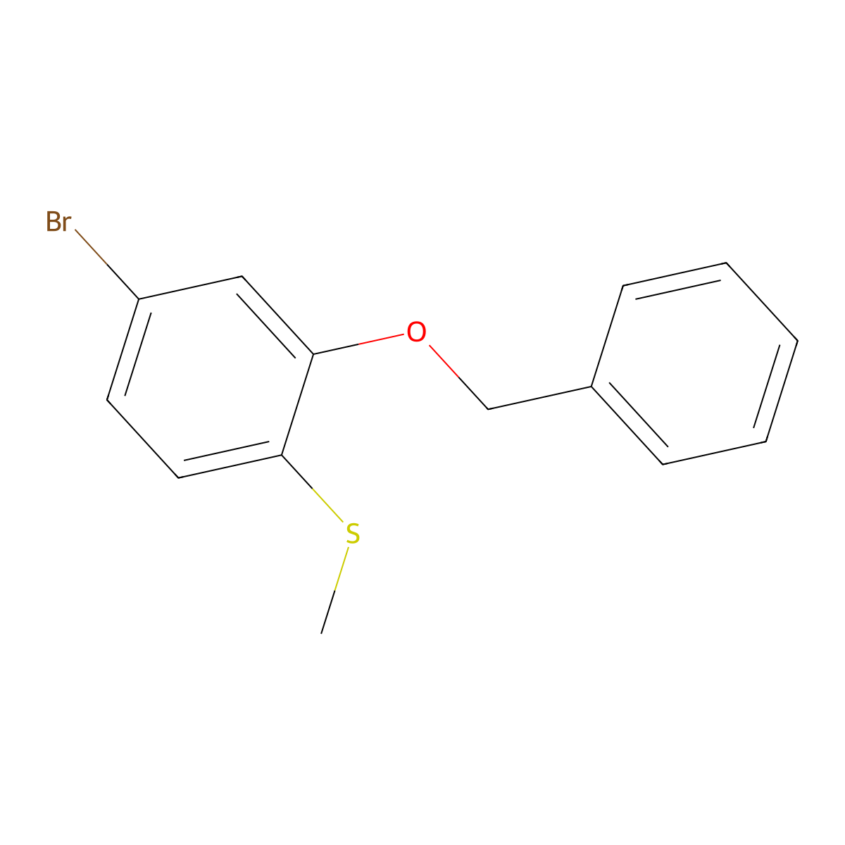2-(Benzyloxy)-4-bromo-1-(methylsulfanyl)benzene molecular structure, CAS 2845127-67-3