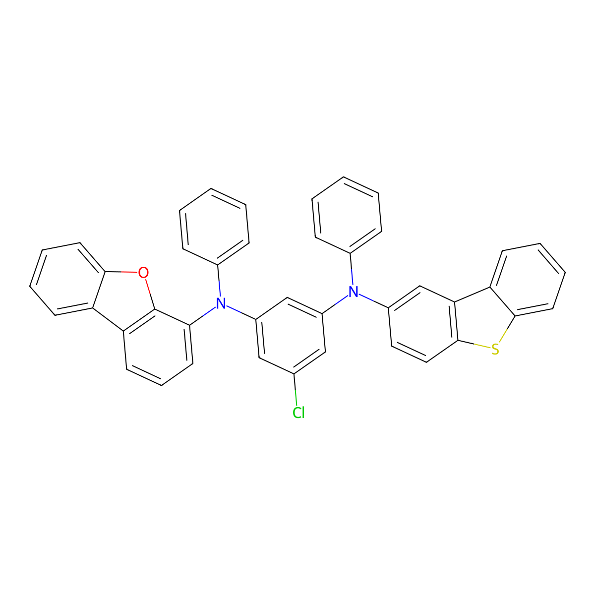 5-Chloro-N1-(dibenzo[B,D]furan-4-YL)-N3-(dibenzo[B,D]thiophen-2-YL)-N1,N3-diphenylbenzene-1,3-diamine molecular structure, CAS 2845127-75-3