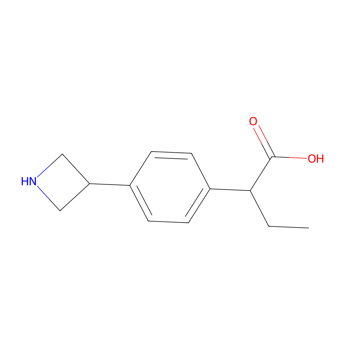 2-[4-(3-Azetidinyl)phenyl]butanoic Acid molecular structure, CAS 2845127-81-1