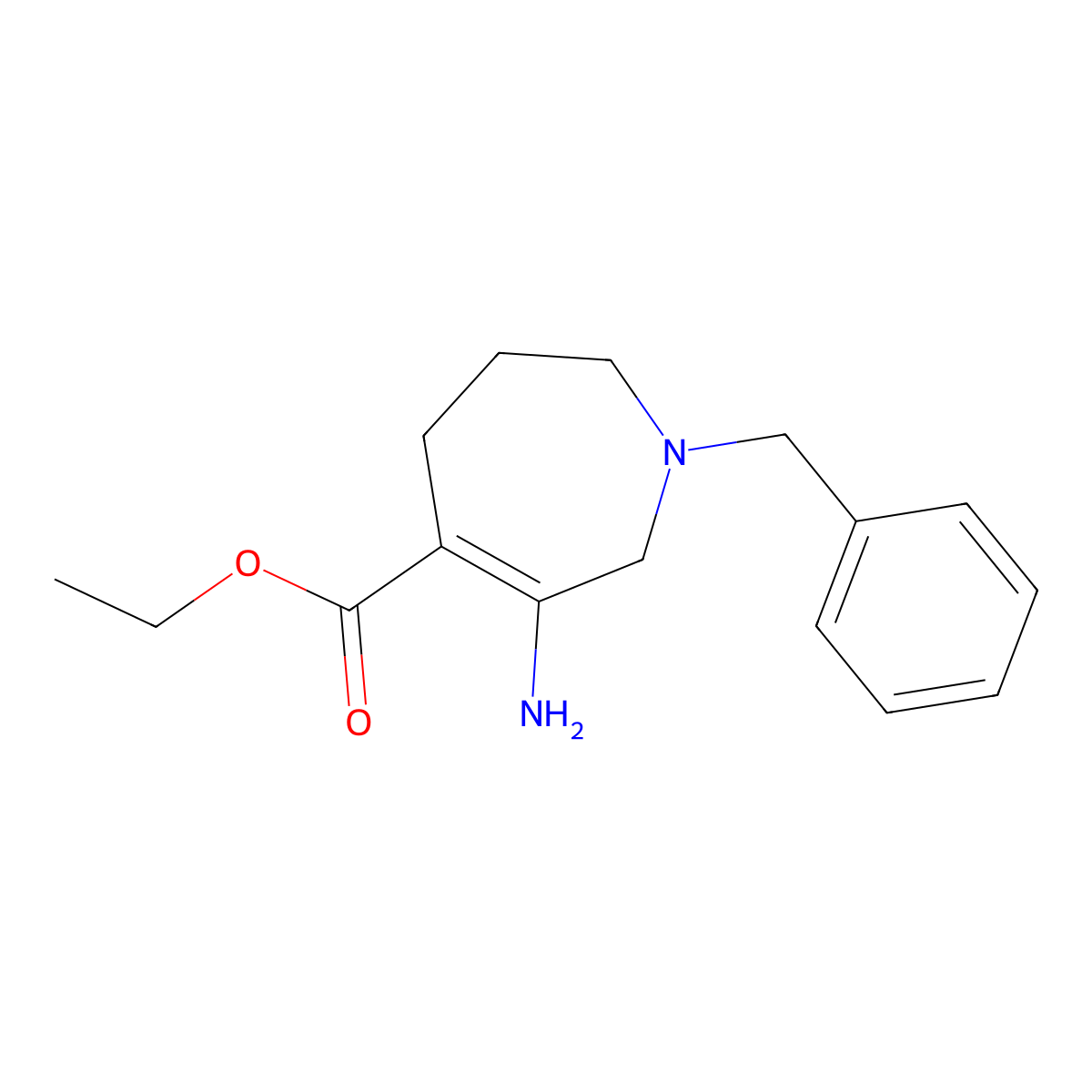 Ethyl 3-Amino-1-benzyl-2,5,6,7-tetrahydro-1H-azepine-4-carboxylate molecular structure, CAS 2845127-86-6