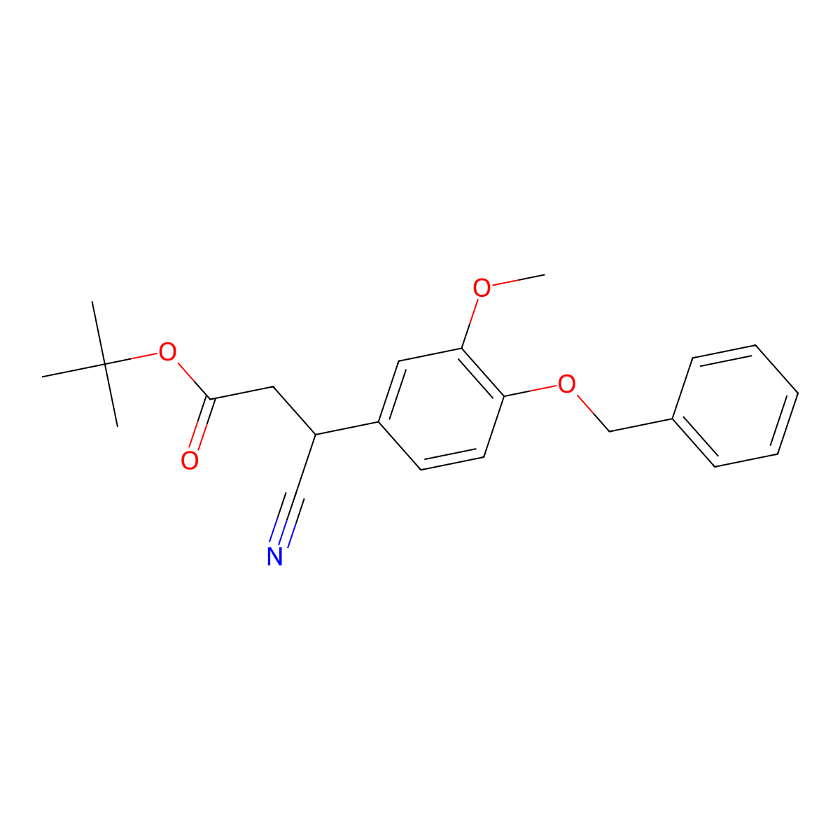 tert-Butyl 3-[4-(benzyloxy)-3-methoxyphenyl]-3-cyanopropanoate molecular structure, CAS 2845127-89-9