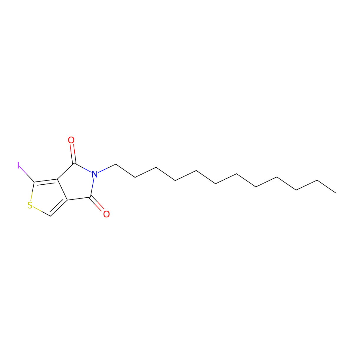 5-Dodecyl-1-iodo-4H-thieno[3,4-c]pyrrole-4,6(5H)-dione molecular structure, CAS 2845127-90-2