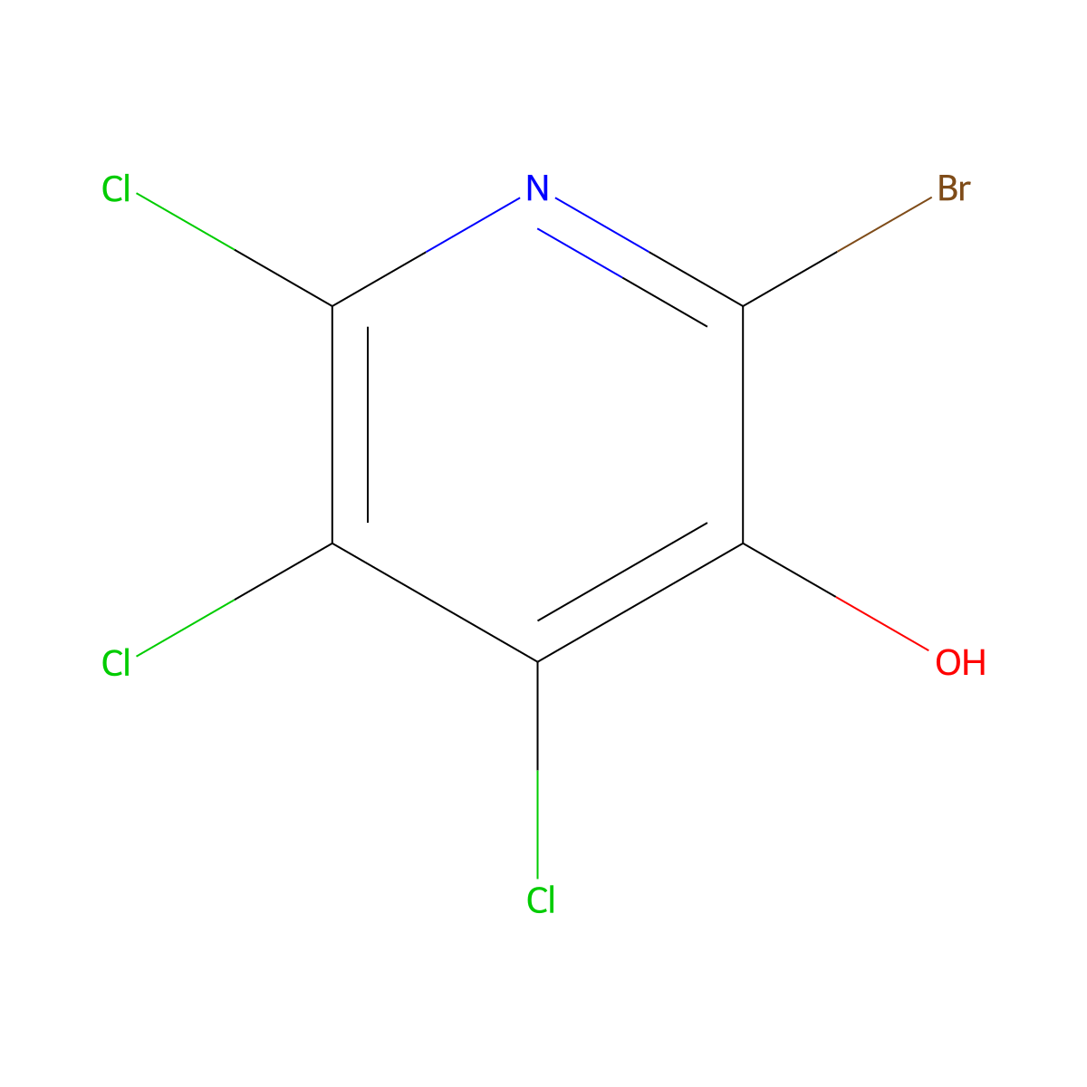 2-Bromo-4,5,6-trichloropyridin-3-ol molecular structure, CAS 2845127-92-4