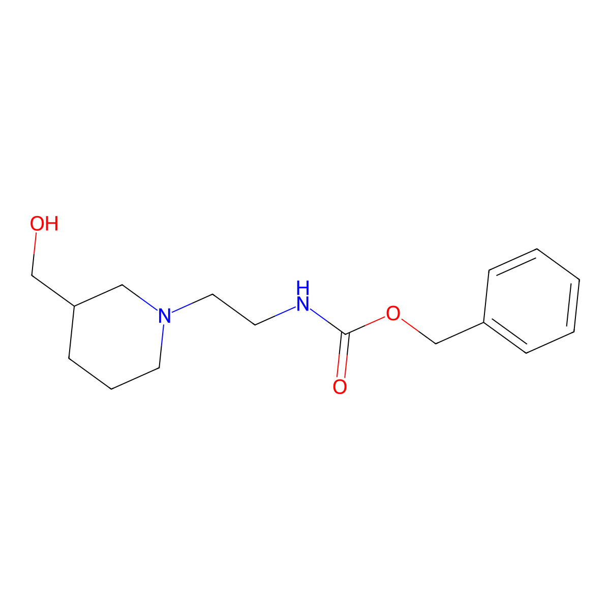 Benzyl N-{2-[3-(hydroxymethyl)piperidin-1-yl]ethyl}carbamate molecular structure, CAS 2845128-02-9