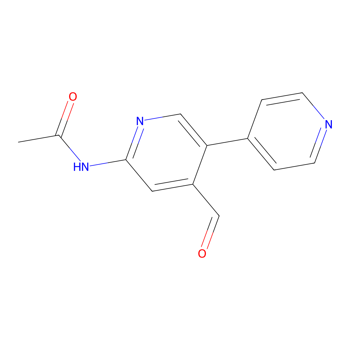 N-(4-Formyl-[3,4'-bipyridin]-6-YL)acetamide molecular structure, CAS 2845128-60-9