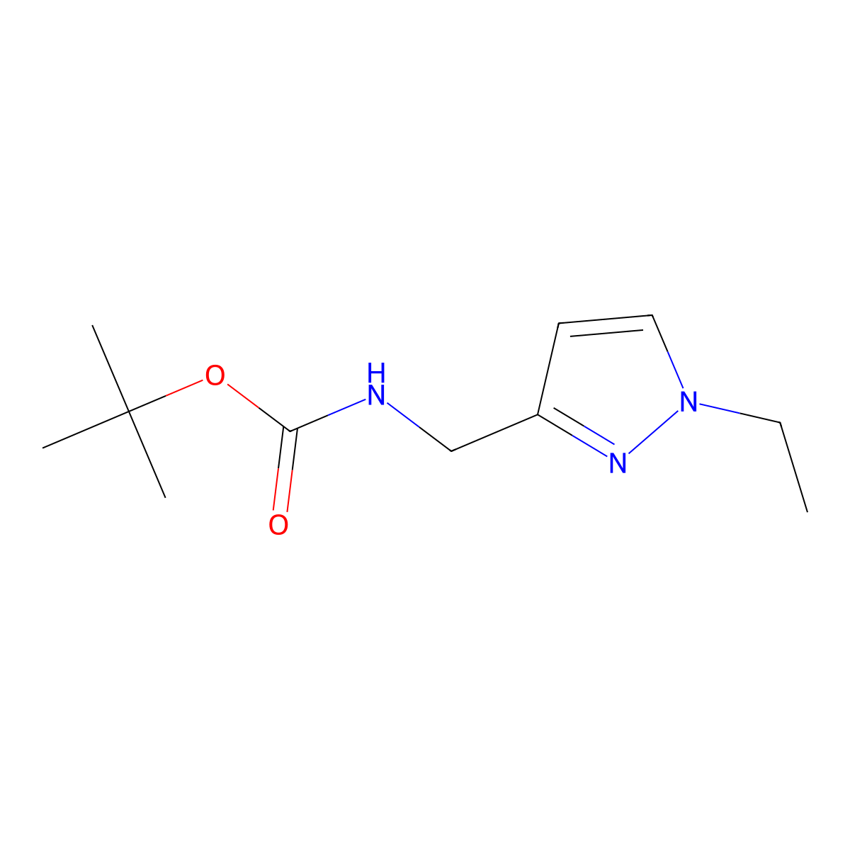 tert-Butyl N-[(1-ethylpyrazol-3-yl)methyl]carbamate molecular structure, CAS 2845128-66-5