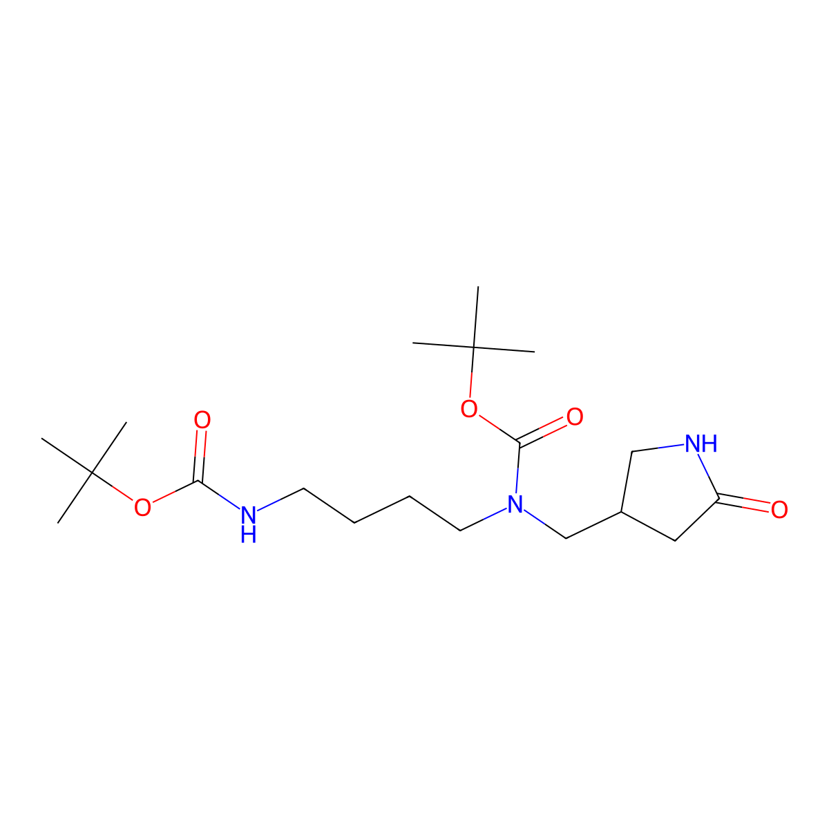 4-[[Boc[4-(Boc-amino)butyl]amino]methyl]-2-pyrrolidinone molecular structure, CAS 2845128-80-3