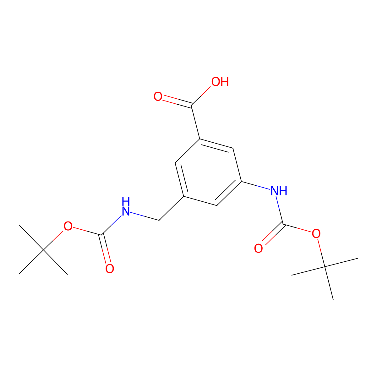 3-(Boc-amino)-5-(Boc-aminomethyl)benzoic acid molecular structure, CAS 2845129-64-6
