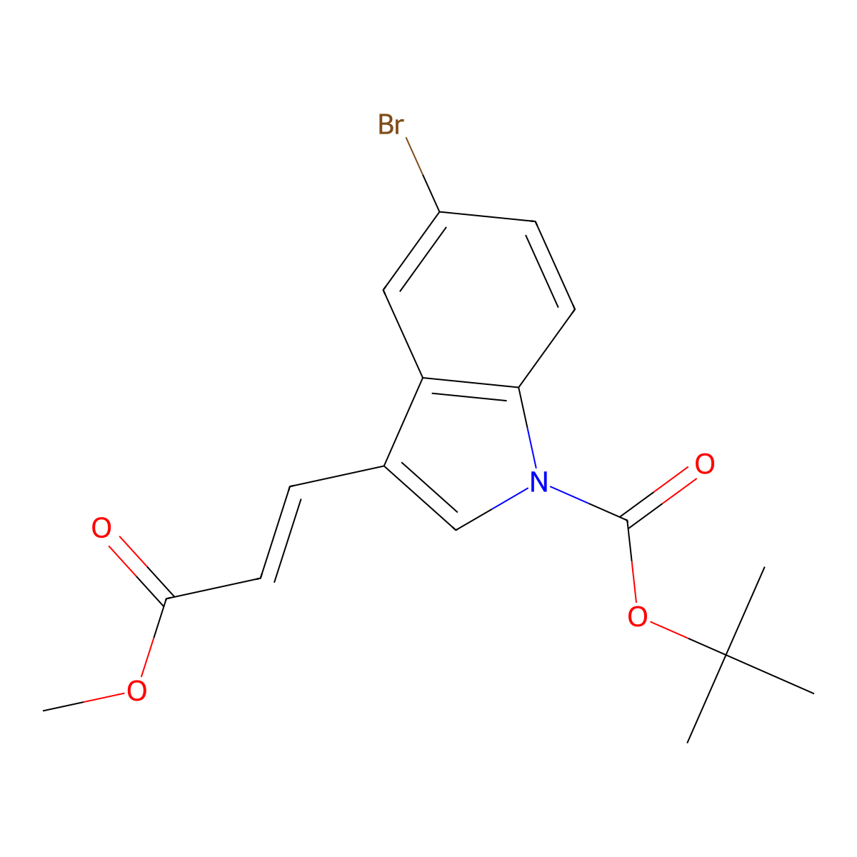 Methyl (E)-3-(5-Bromo-1-Boc-3-indolyl)acrylate molecular structure, CAS 2845132-43-4