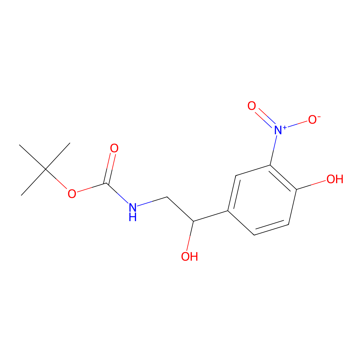 (S)-4-[2-(Boc-amino)-1-hydroxyethyl]-2-nitrophenol molecular structure, CAS 2845164-76-1