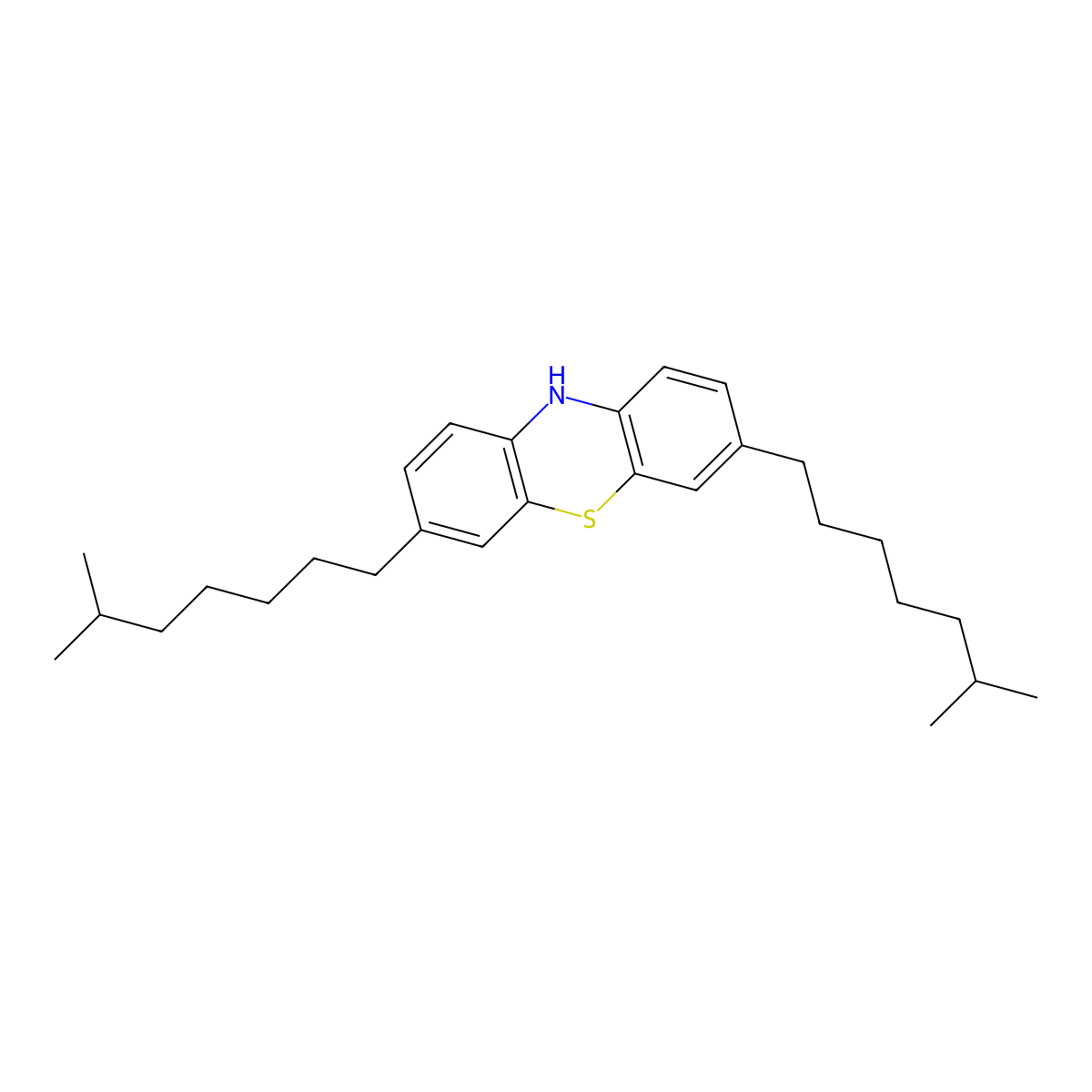 10H-Phenothiazine, 3,7-diisooctyl- molecular structure, CAS 28452-78-0