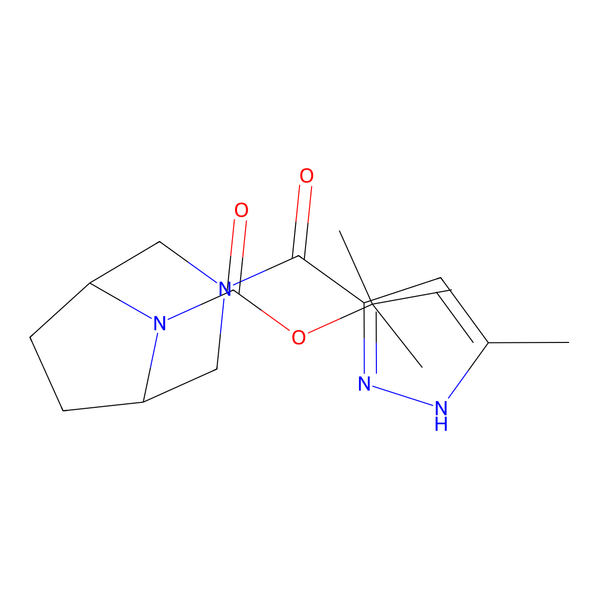 1,1-Dimethylethyl 3-[(5-methyl-1H-pyrazol-3-YL)carbonyl]-3,8-diazabicyclo[3.2.1]octane-8-carboxylate molecular structure, CAS 2845210-78-6