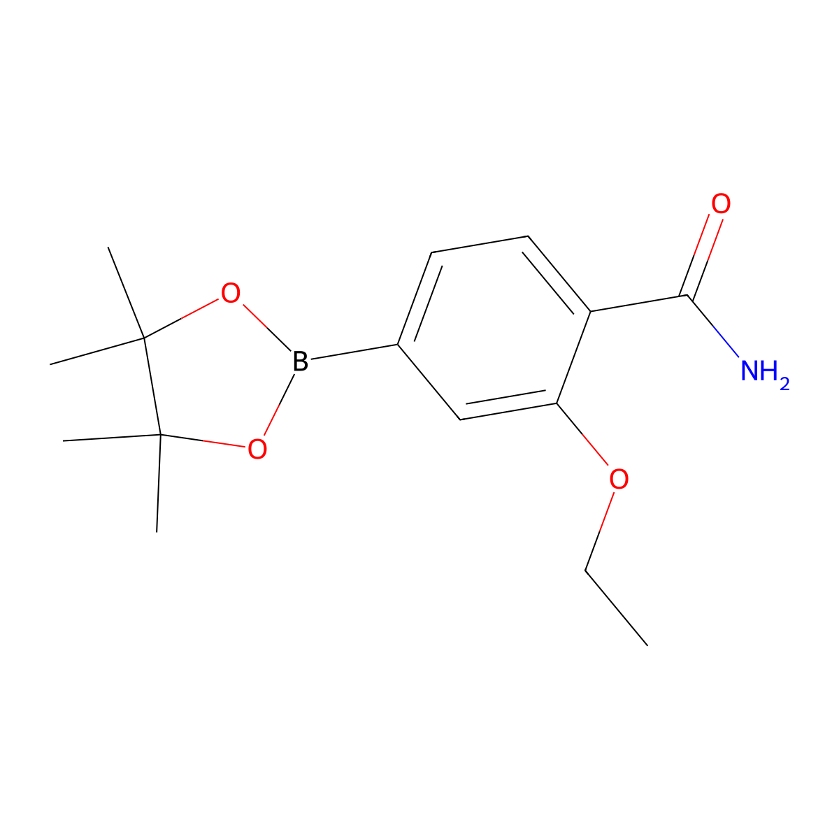 2-Ethoxy-4-(tetramethyl-1,3,2-dioxaborolan-2-yl)benzamide molecular structure, CAS 2845281-88-9