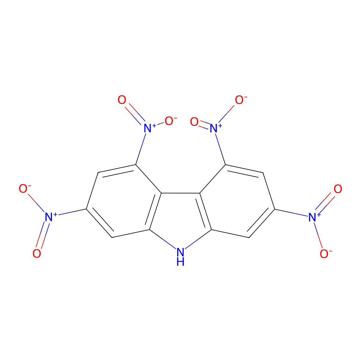 2,4,5,7-Tetranitrocarbazole molecular structure, CAS 28453-24-9