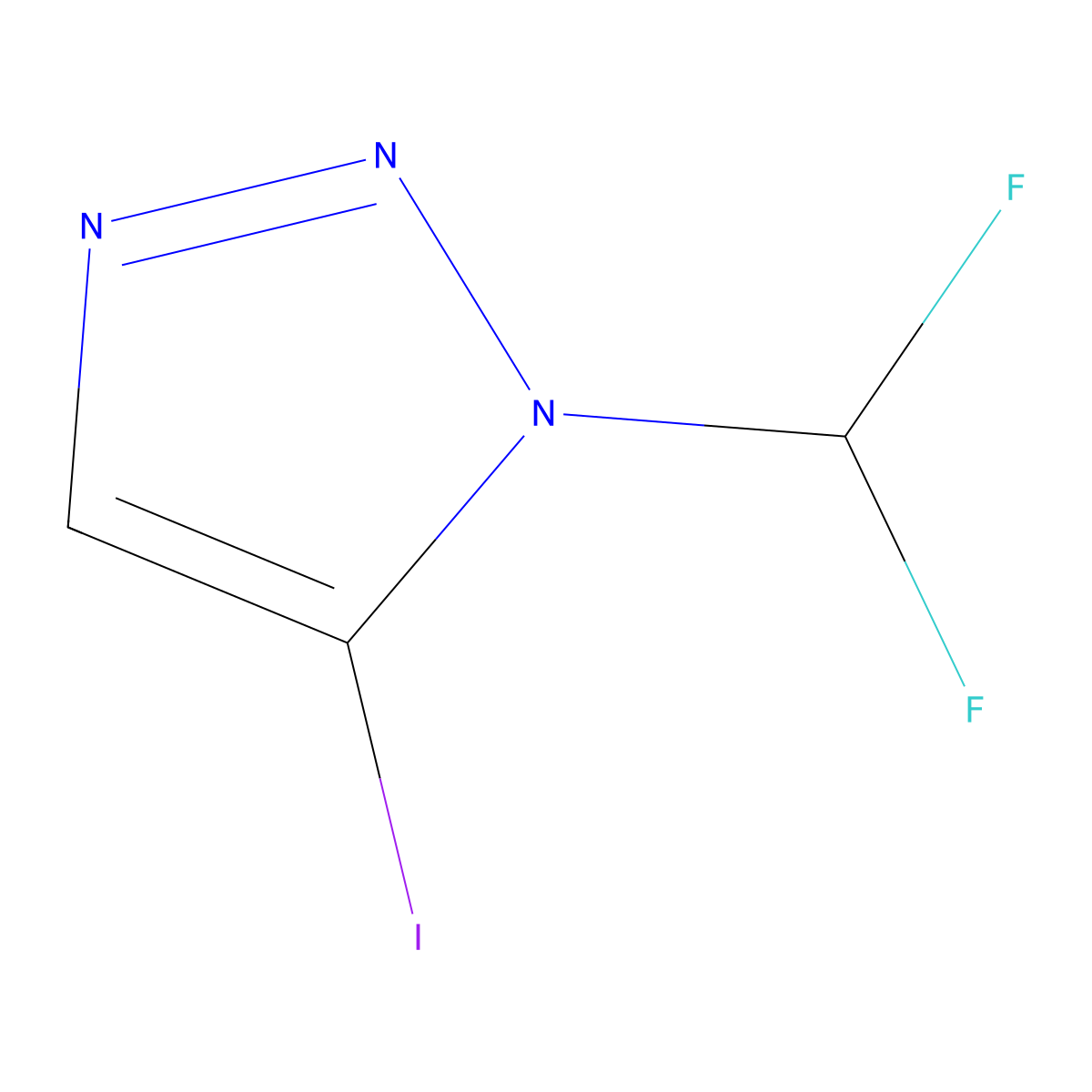 1-(Difluoromethyl)-5-iodo-1H-1,2,3-triazole molecular structure, CAS 2845318-50-3