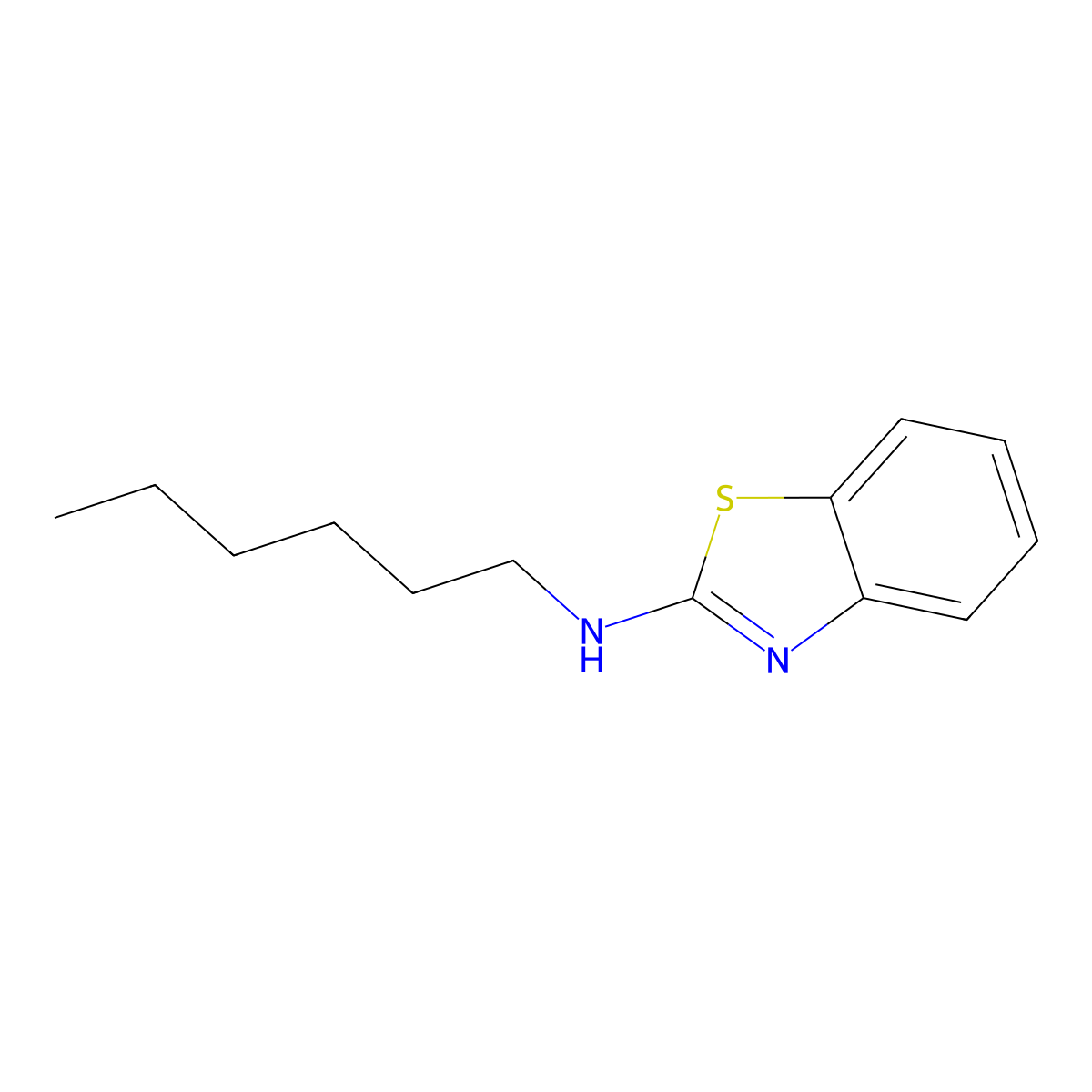 N-hexyl-1,3-benzothiazol-2-amine molecular structure, CAS 28455-41-6