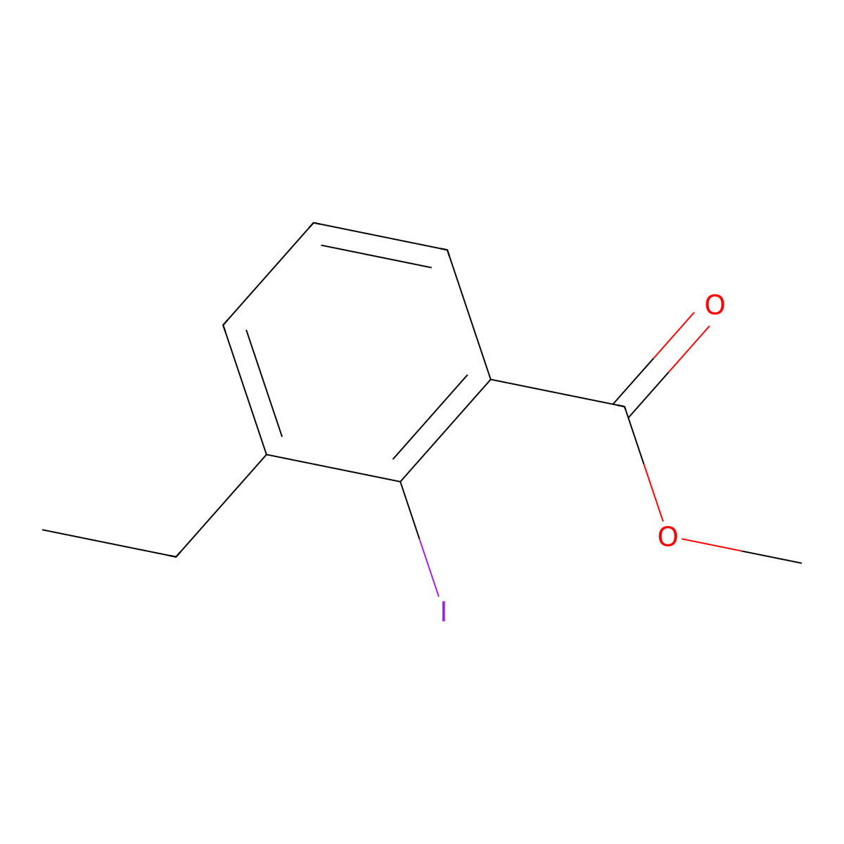 Methyl 3-ethyl-2-iodobenzoate molecular structure, CAS 28455-63-2