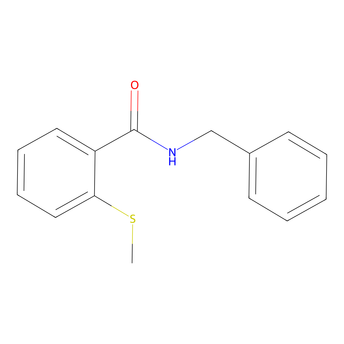N-benzyl-2-methylsulfanylbenzamide molecular structure, CAS 28455-69-8