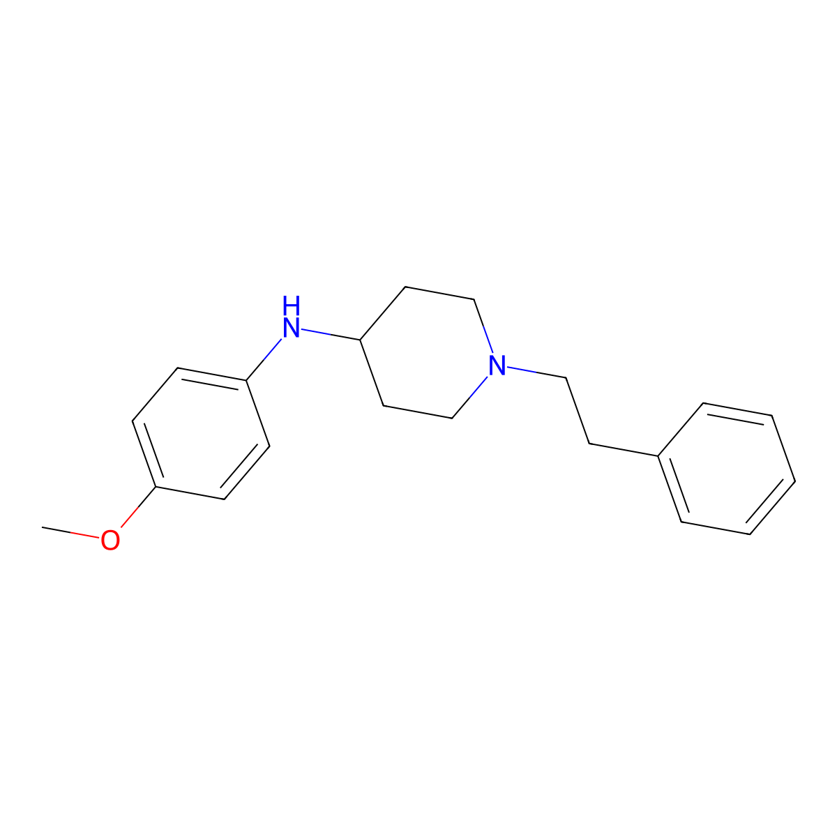 N-(4-Methoxyphenyl)-1-(2-phenylethyl)piperidin-4-amine molecular structure, CAS 28456-24-8