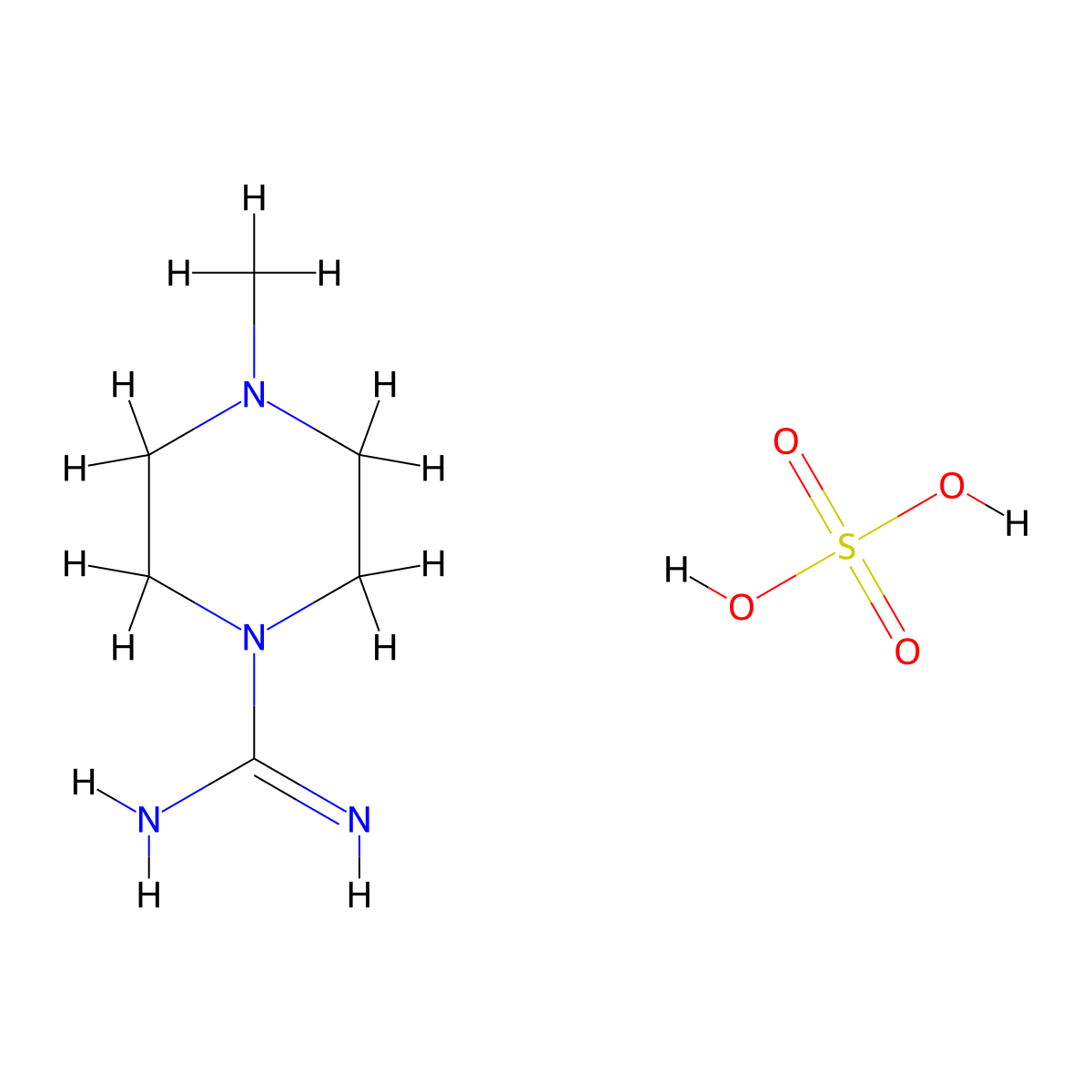Sulfuric acid--4-methylpiperazine-1-carboximidamide (1/1) molecular structure, CAS 28457-20-7