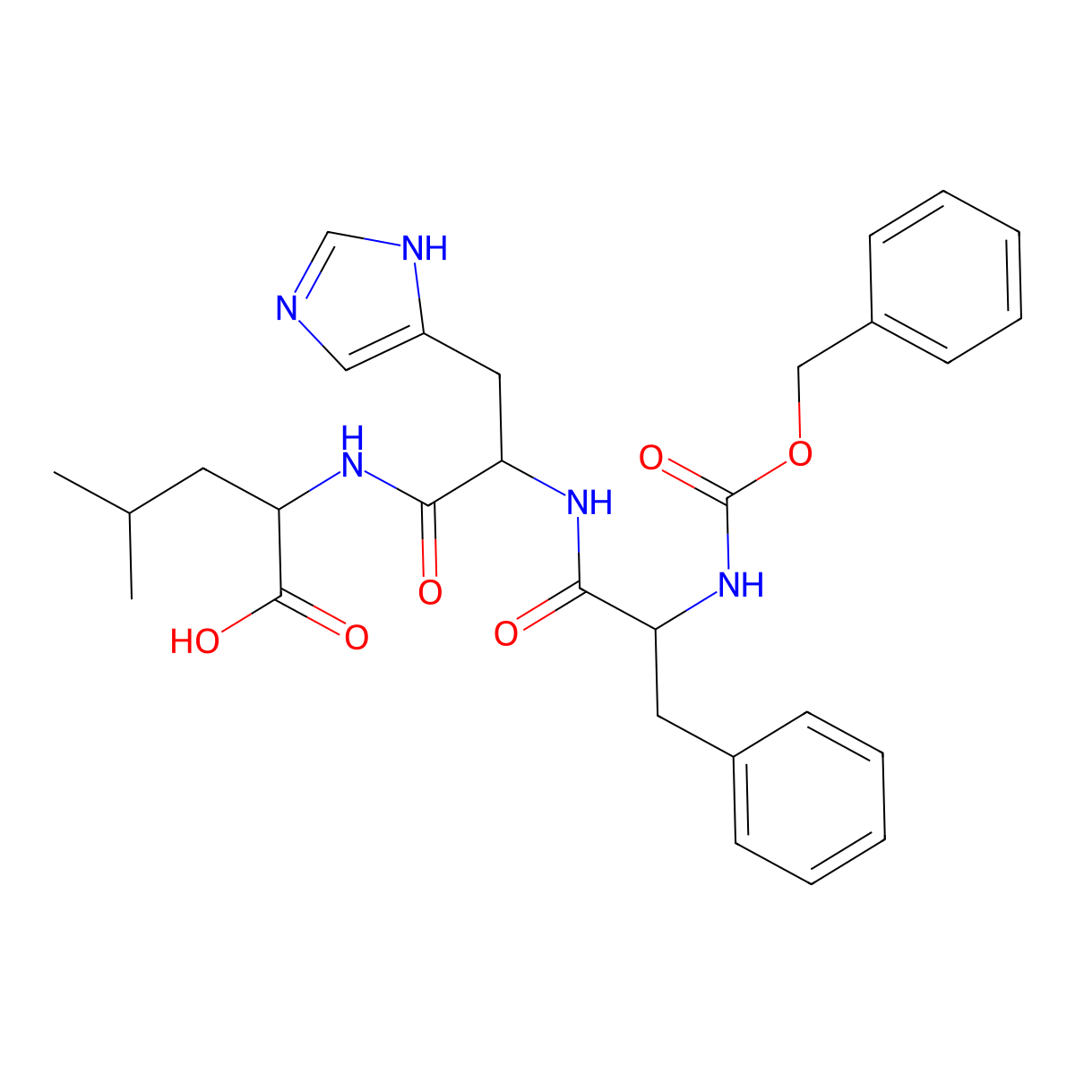 Z-Phe-his-leu-OH molecular structure, CAS 28458-19-7