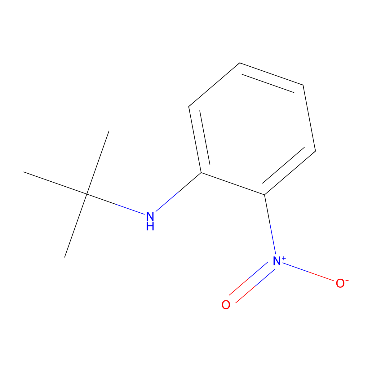 N-tert-Butyl-2-nitroaniline molecular structure, CAS 28458-45-9