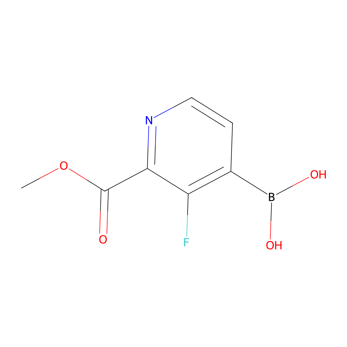 [3-Fluoro-2-(methoxycarbonyl)pyridin-4-yl]boronic acid molecular structure, CAS 2845978-03-0