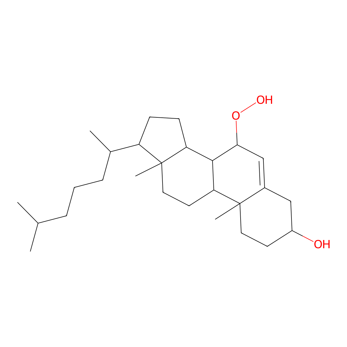 Cholesterol 7alpha-hydroperoxide molecular structure, CAS 2846-29-9