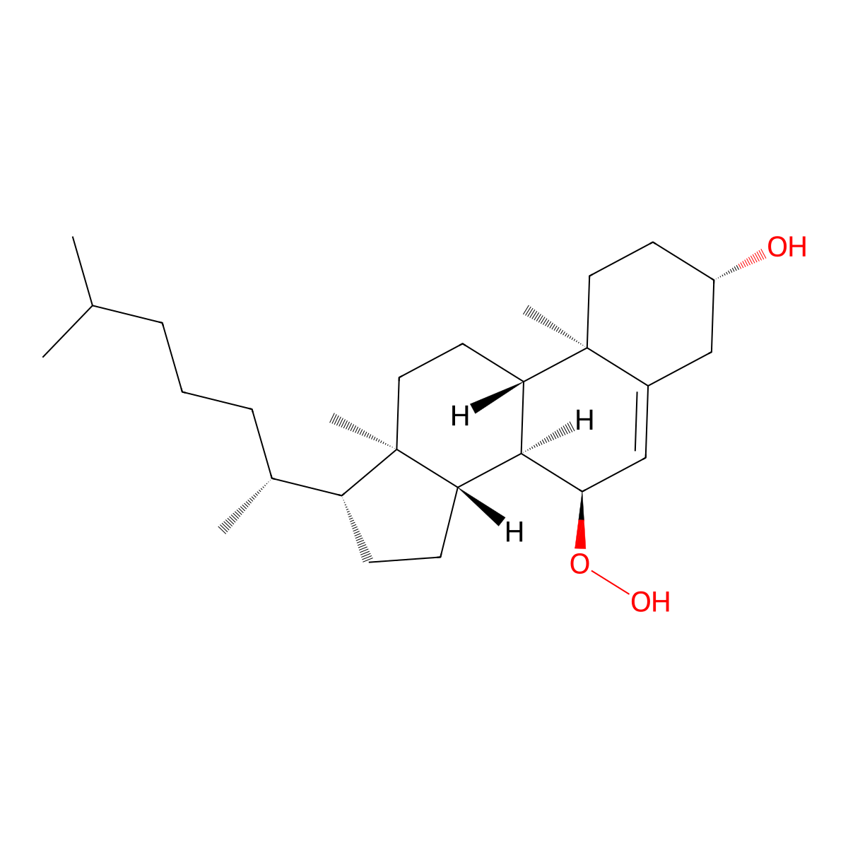 Cholesterol 7alpha-hydroperoxide molecular structure, CAS 2846-29-9