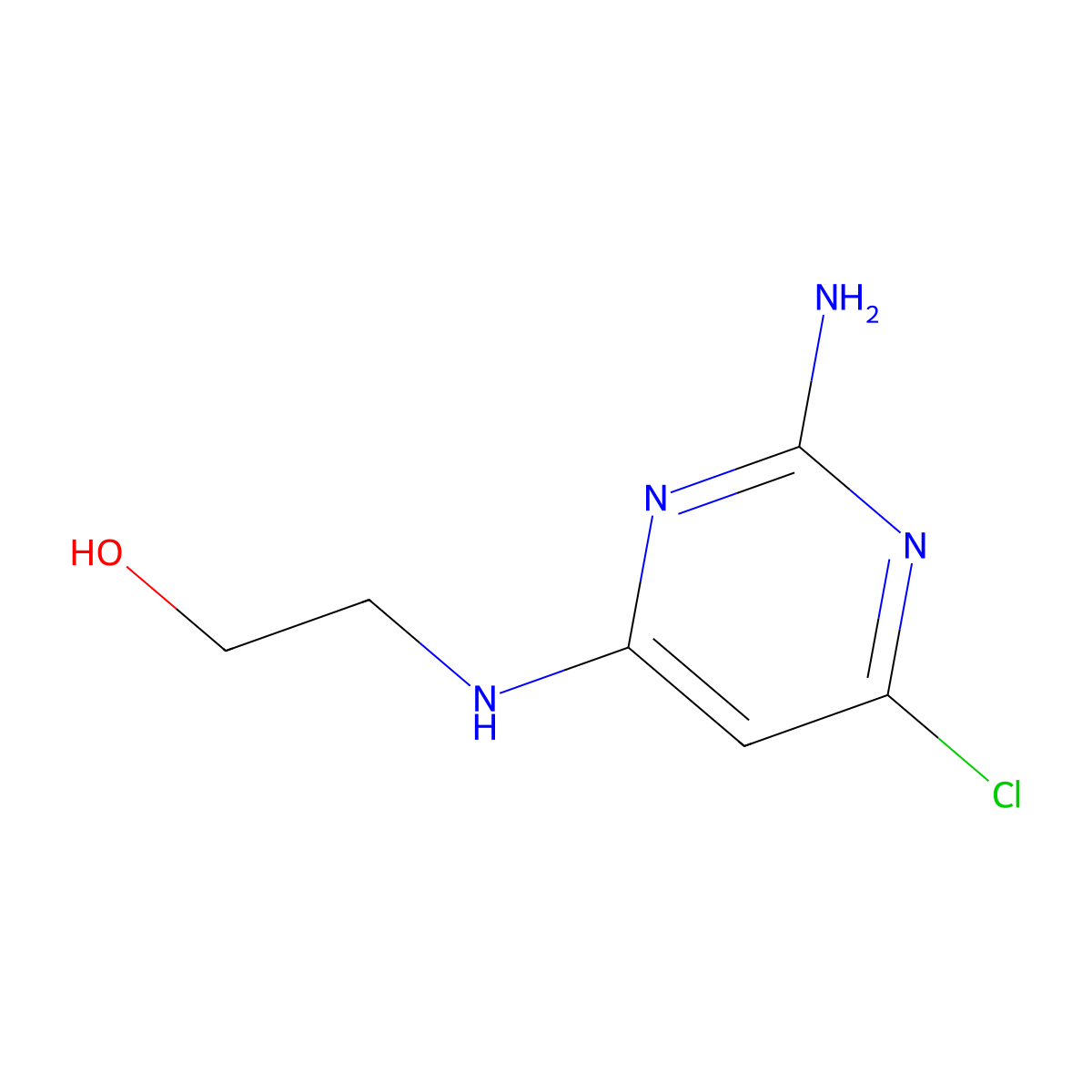 2-((2-Amino-6-chloropyrimidin-4-yl)amino)ethanol molecular structure, CAS 2846-77-7