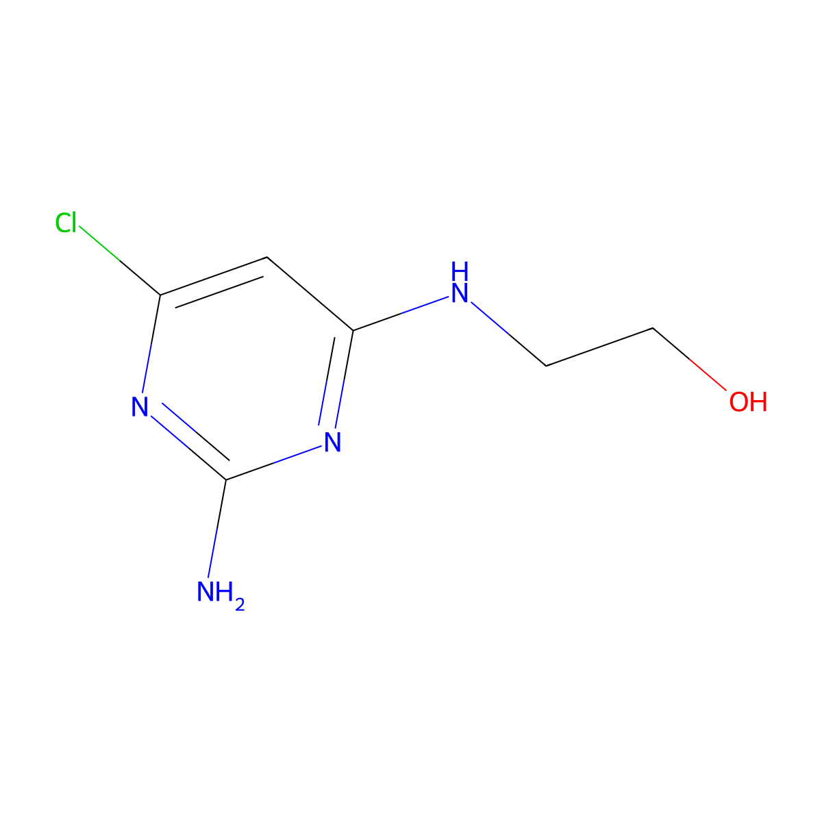 2-((2-Amino-6-chloropyrimidin-4-yl)amino)ethanol molecular structure, CAS 2846-77-7