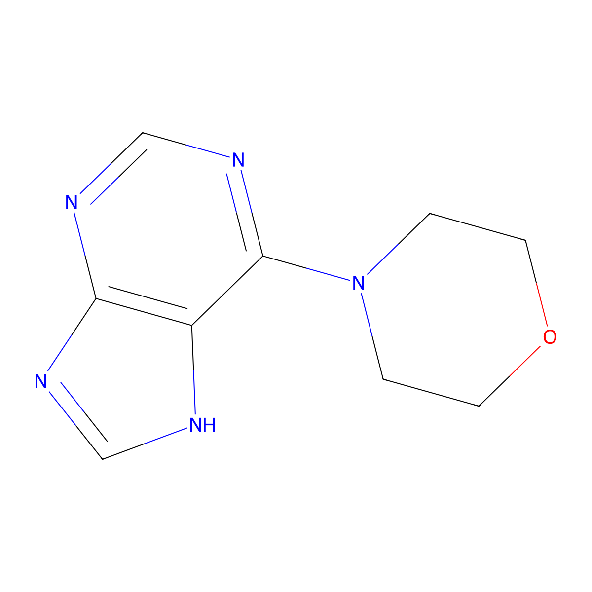6-Morpholin-4-YL-9H-purine molecular structure, CAS 2846-96-0