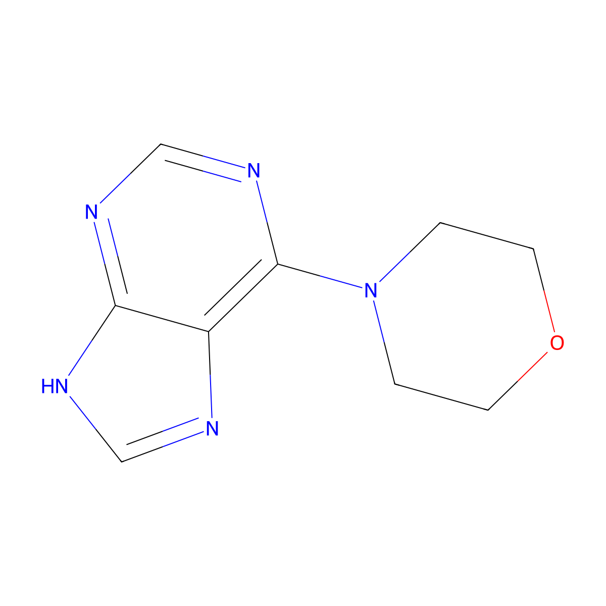 6-Morpholin-4-YL-9H-purine molecular structure, CAS 2846-96-0