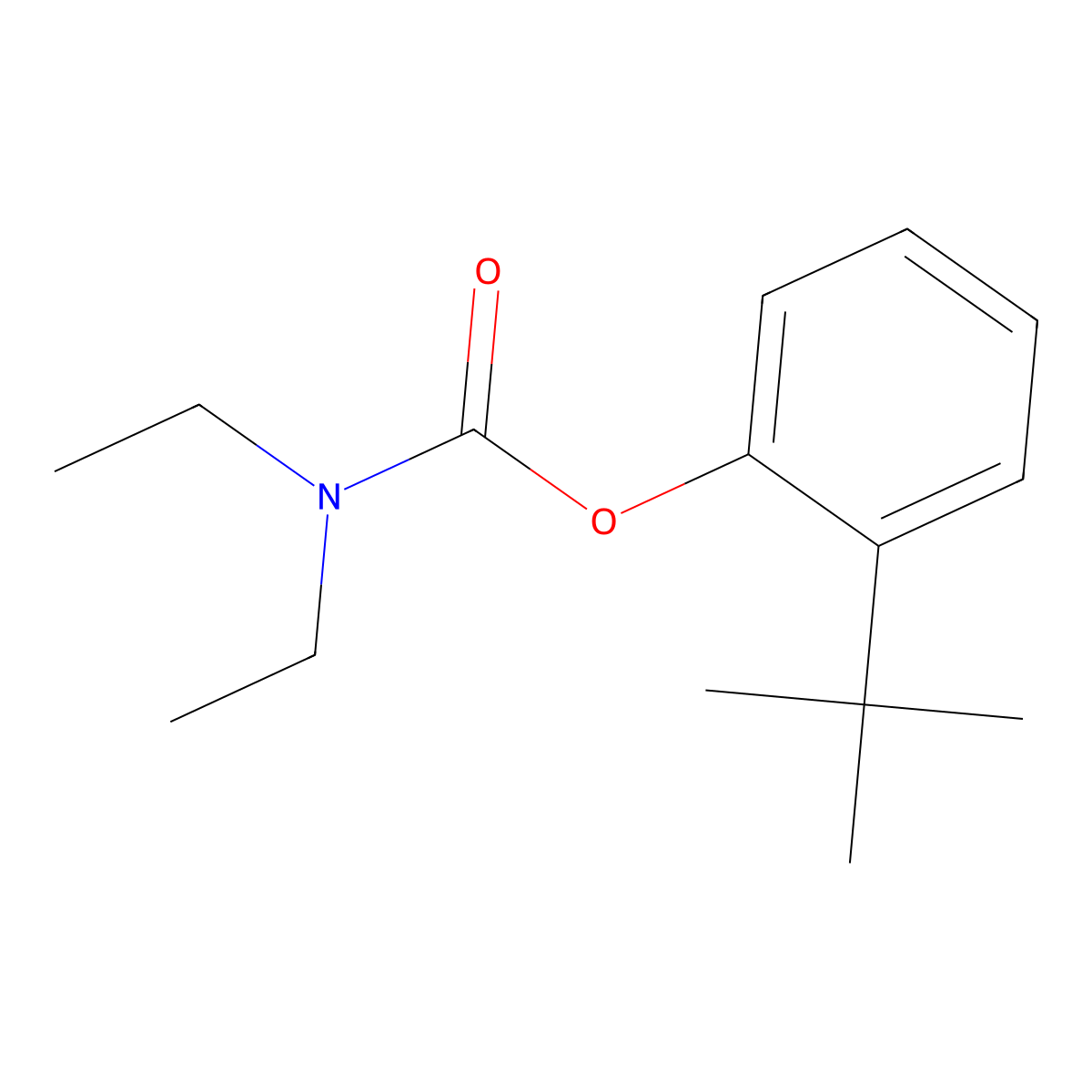 Phenol, o-tert-butyl-, diethylcarbamate molecular structure, CAS 28460-08-4