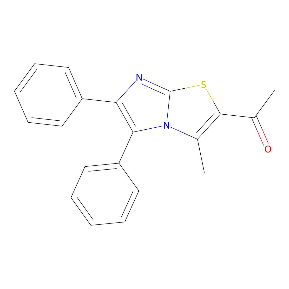 2-Acetyl-3-methyl-5,6-diphenylimidazo[2,1-b]thiazole molecular structure, CAS 28466-09-3
