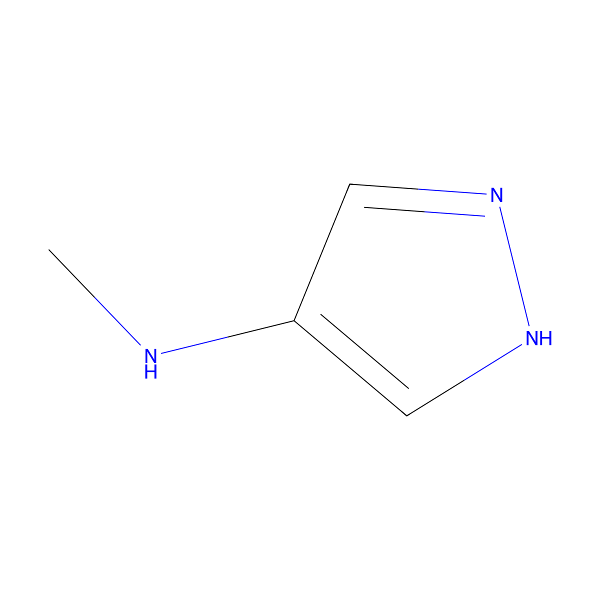 N-Methyl-1H-pyrazol-4-amine molecular structure, CAS 28466-28-6