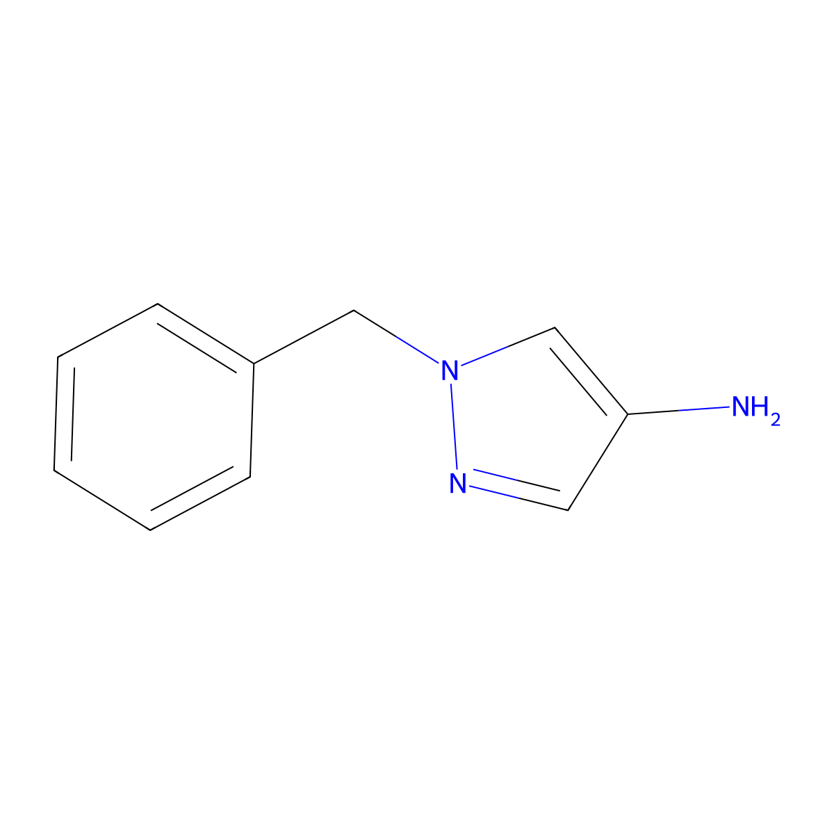 1-benzyl-1H-pyrazol-4-amine molecular structure, CAS 28466-62-8