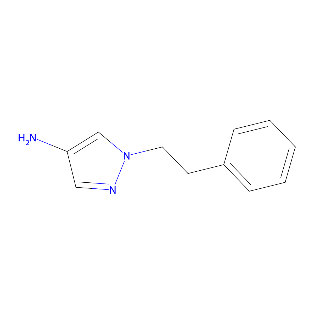 1-(2-Phenylethyl)-1h-pyrazol-4-amine molecular structure, CAS 28466-65-1