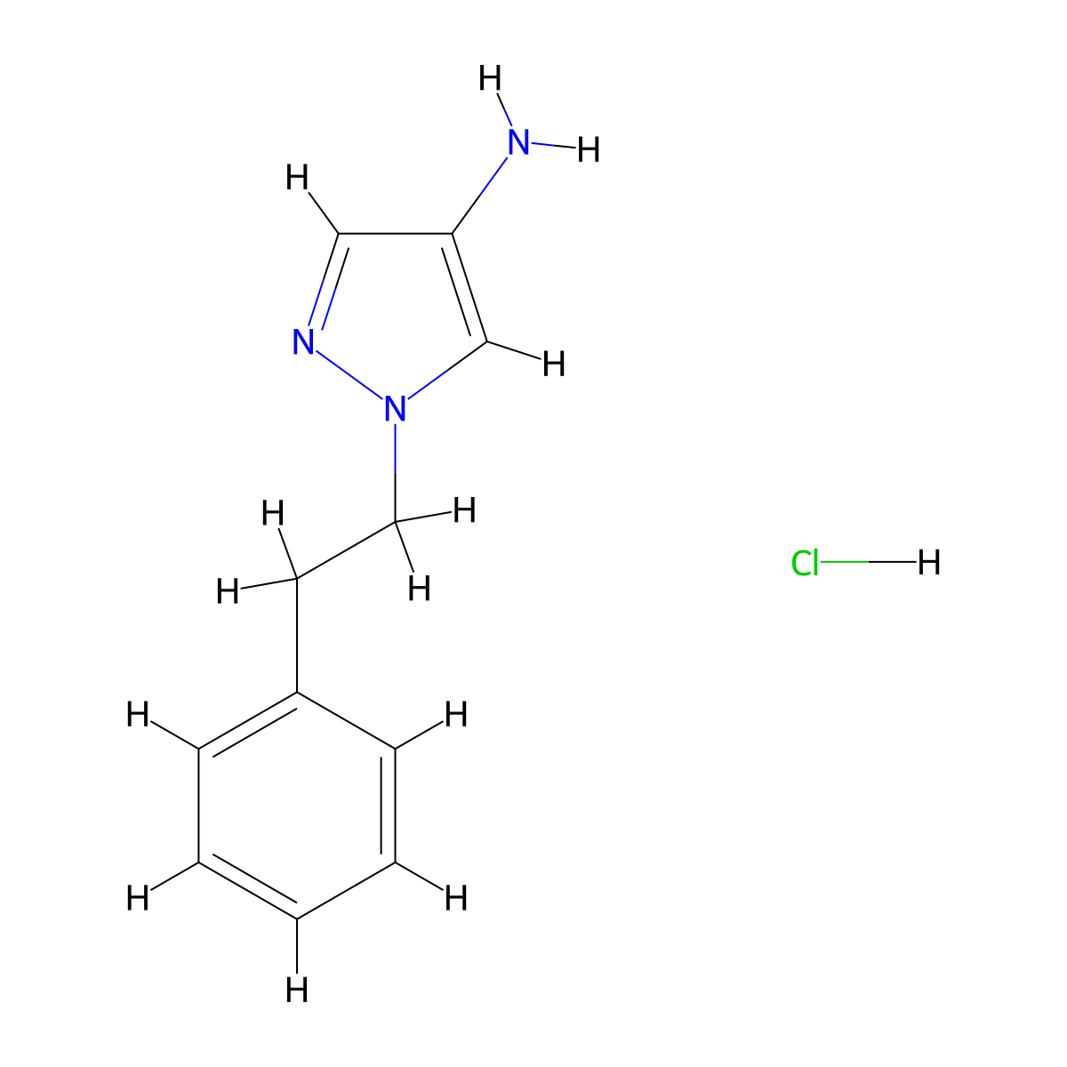 1H-Pyrazol-4-amine, 1-(2-phenylethyl)-, hydrochloride (1:?) molecular structure, CAS 28466-66-2