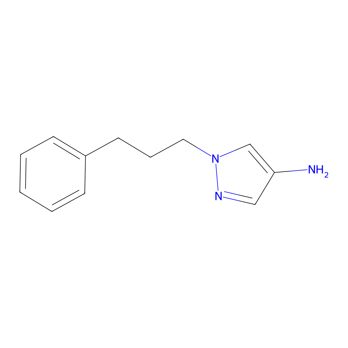 1-(3-Phenylpropyl)-1H-pyrazol-4-amine molecular structure, CAS 28466-67-3