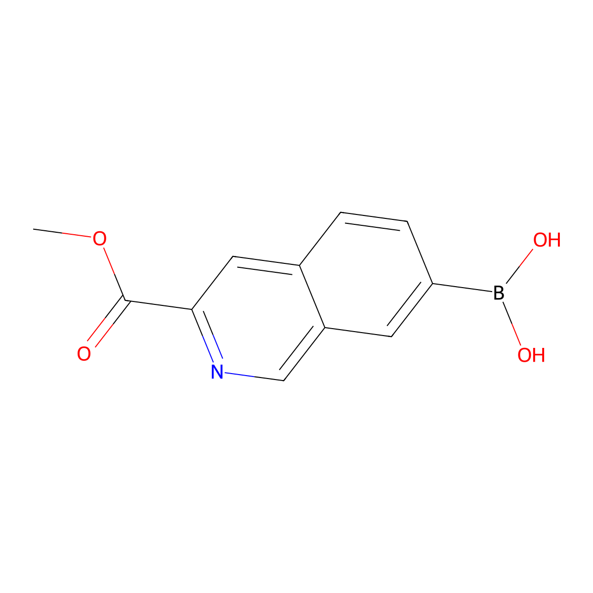 (3-(Methoxycarbonyl)isoquinolin-7-yl)boronic acid molecular structure, CAS 284660-85-1