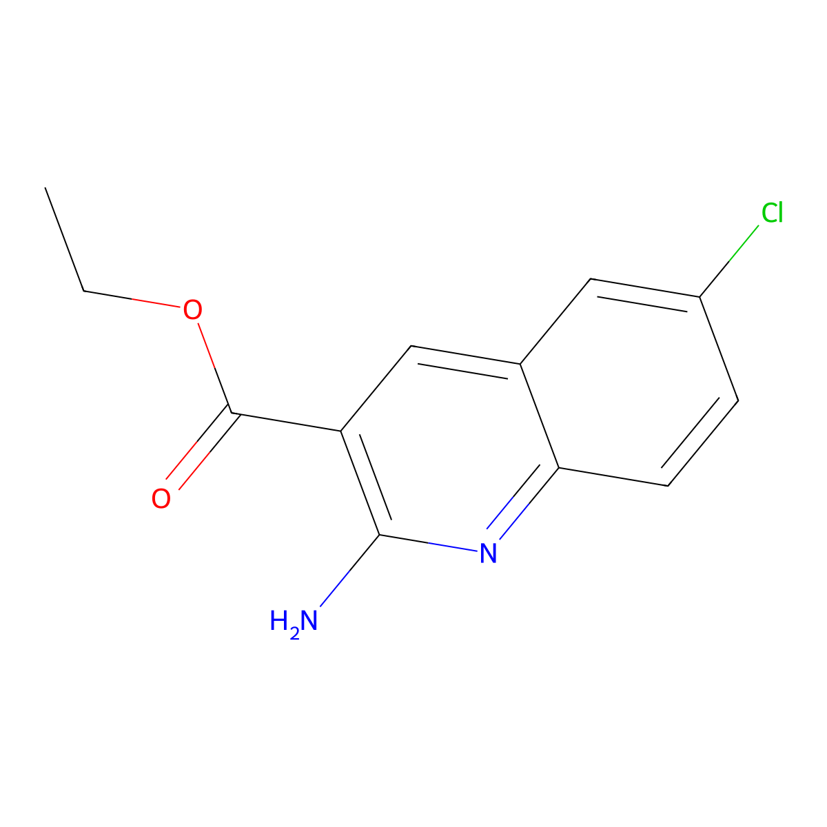 Ethyl 2-amino-6-chloroquinoline-3-carboxylate molecular structure, CAS 284662-88-0