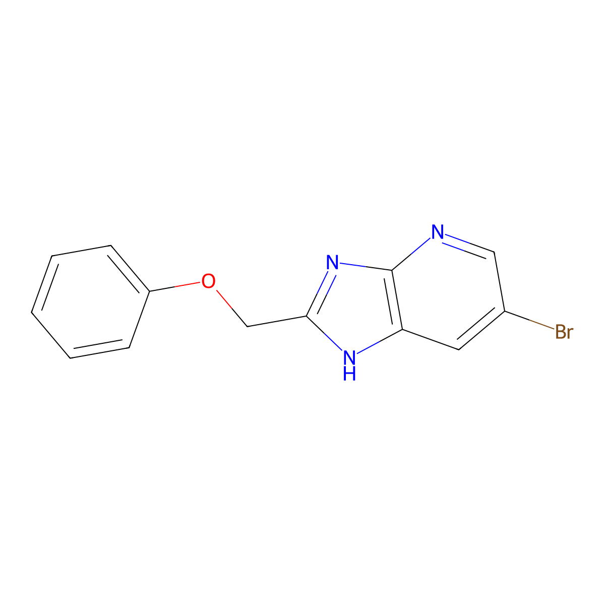 6-bromo-2-(phenoxymethyl)-1H-imidazo[4,5-b]pyridine molecular structure, CAS 284664-26-2