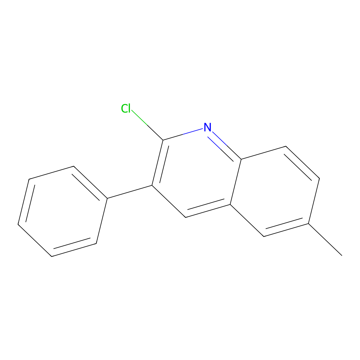 2-Chloro-6-methyl-3-phenylquinoline molecular structure, CAS 284664-59-1